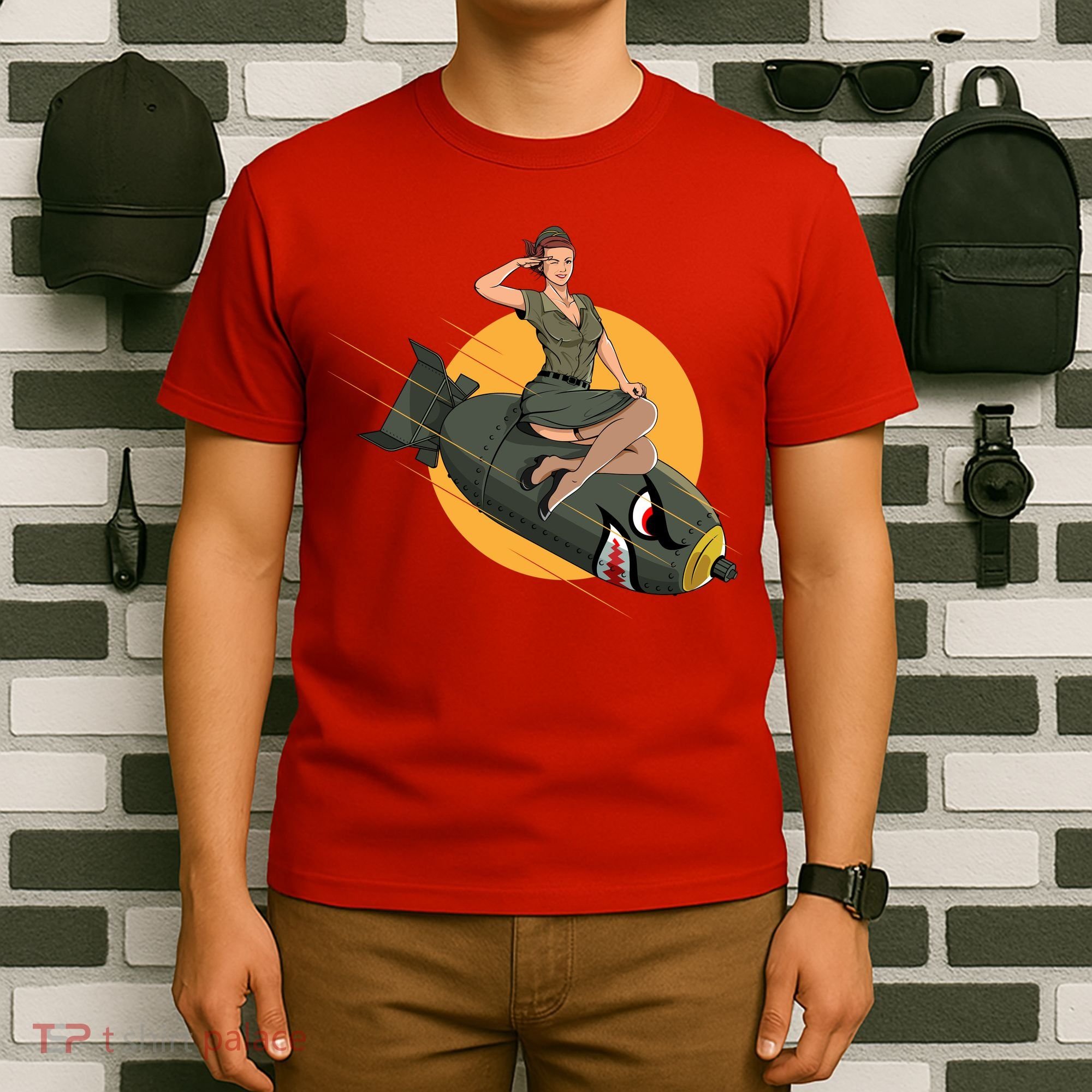 Cherry Bomb WW2 Pin Up Girl T-Shirt
