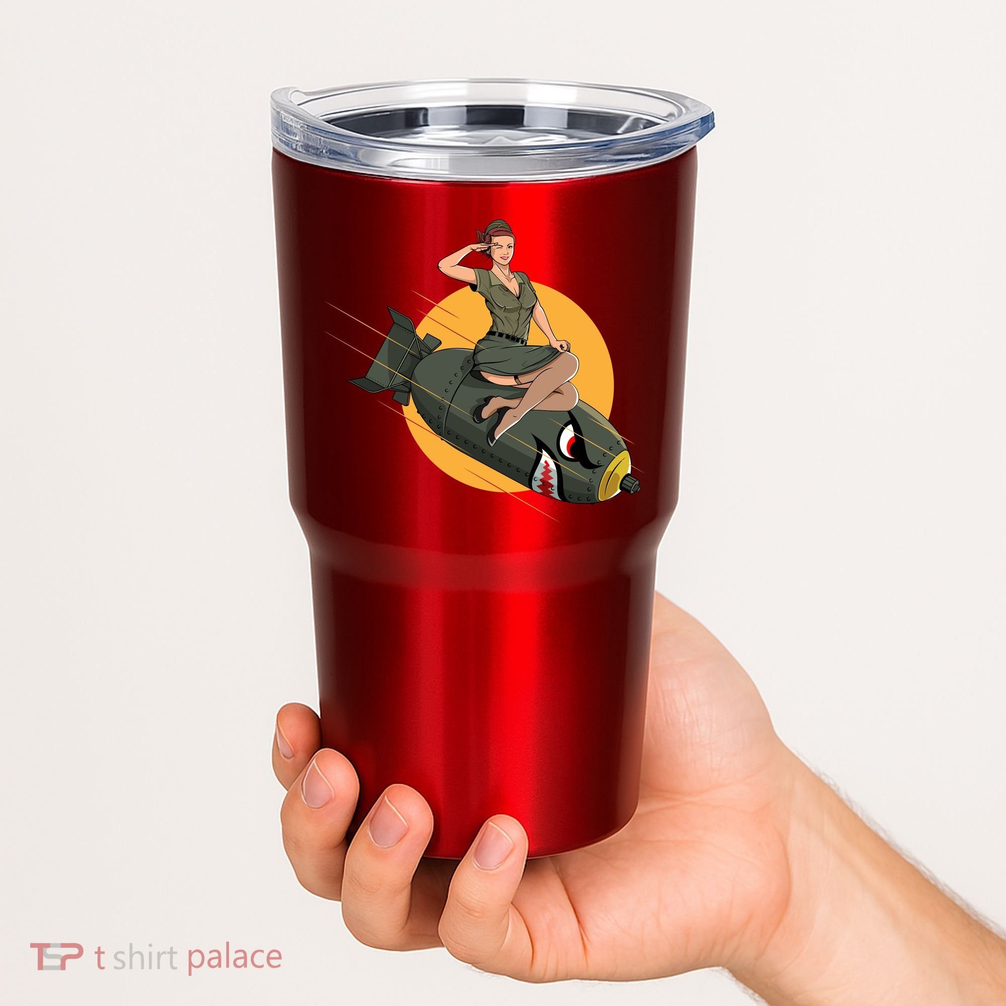 Cherry Bomb WW2 Pin Up Girl Tumbler