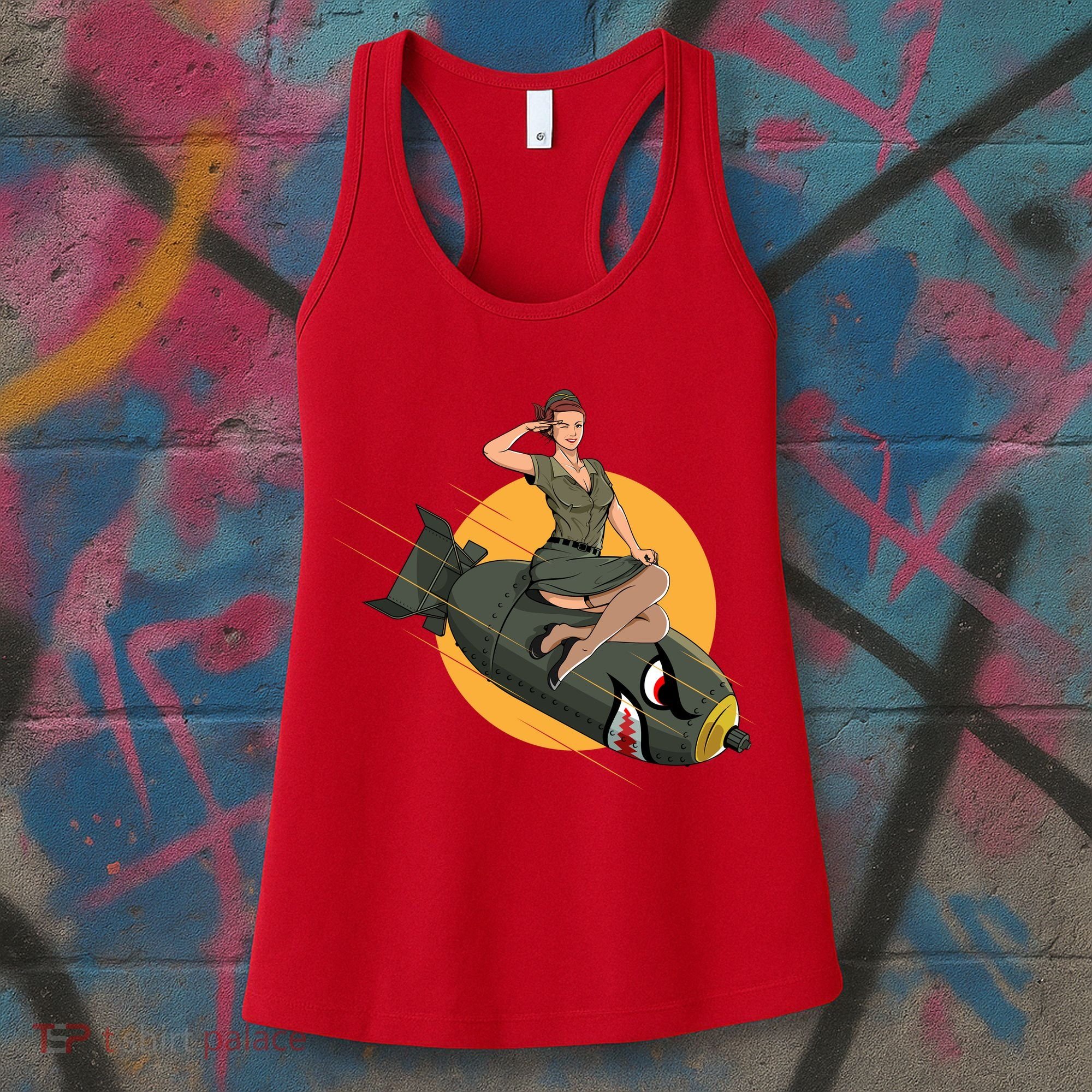 Cherry Bomb WW2 Pin Up Girl Women's Tank Top