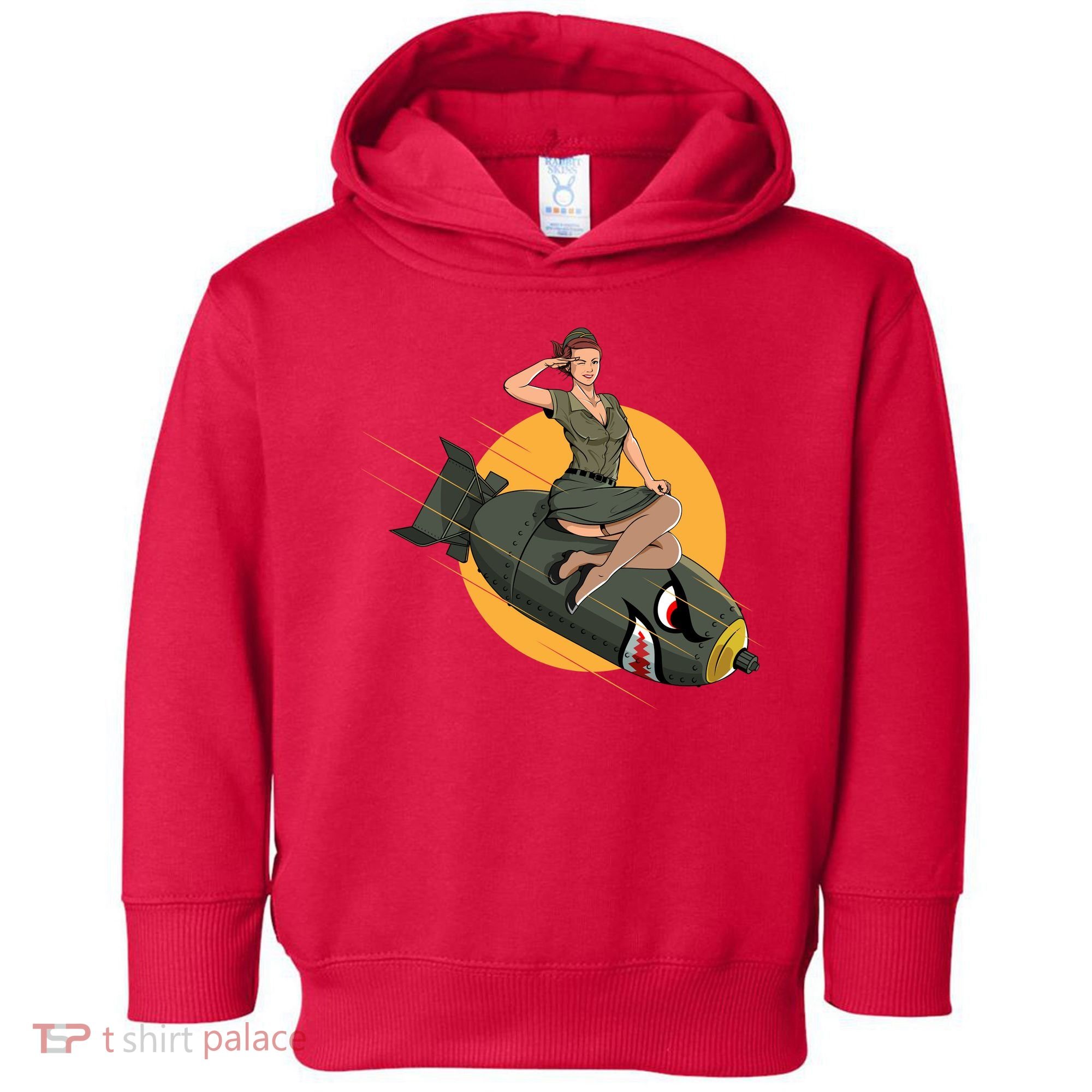 Cherry Bomb WW2 Pin Up Girl Toddler Hoodie