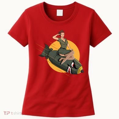 Cherry Bomb WW2 Pin Up Girl Women's T-Shirt