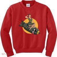 Cherry Bomb WW2 Pin Up Girl Kids Sweatshirt thumb 0