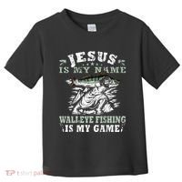 Catching big Walleye Fish over 25 inches Walleye Hunter Toddler T-Shirt thumb 0