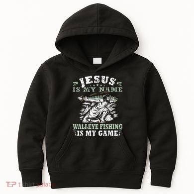 Catching big Walleye Fish over 25 inches Walleye Hunter Kids Hoodie