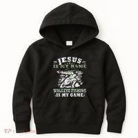 Catching big Walleye Fish over 25 inches Walleye Hunter Kids Hoodie thumb 0