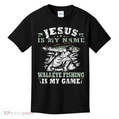 Catching big Walleye Fish over 25 inches Walleye Hunter Kids T-Shirt