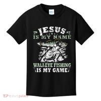 Catching big Walleye Fish over 25 inches Walleye Hunter Kids T-Shirt thumb 0