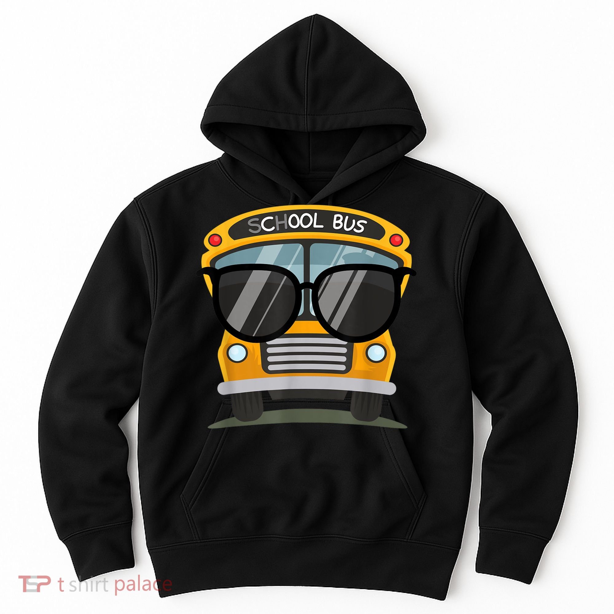 Cool Bus With Sunglasses School Bus Party Hoodie