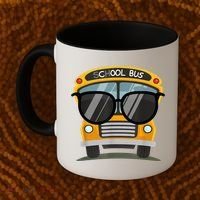 Cool Bus With Sunglasses School Bus Party Coffee Mug thumb 2