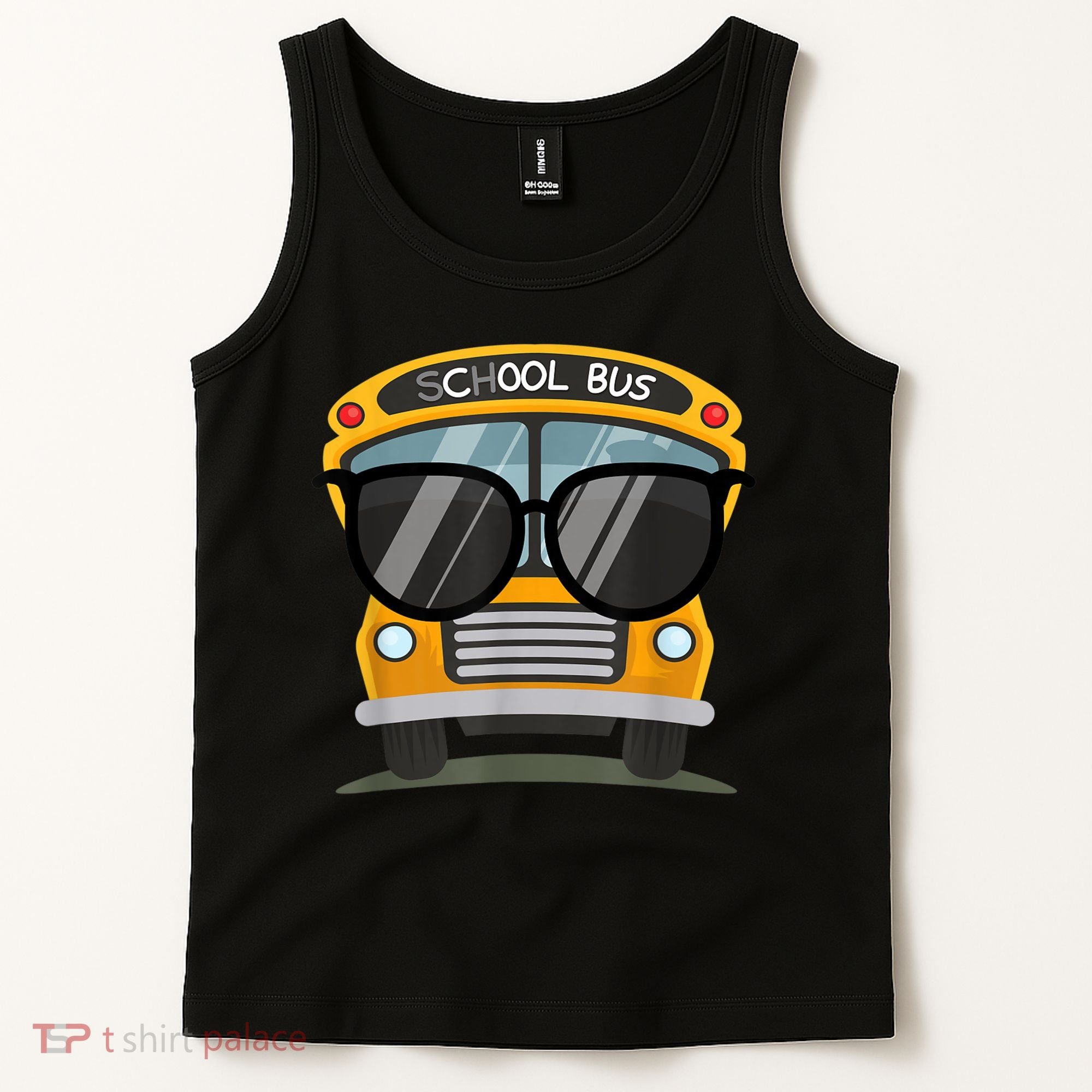 Cool Bus With Sunglasses School Bus Party Tank Top