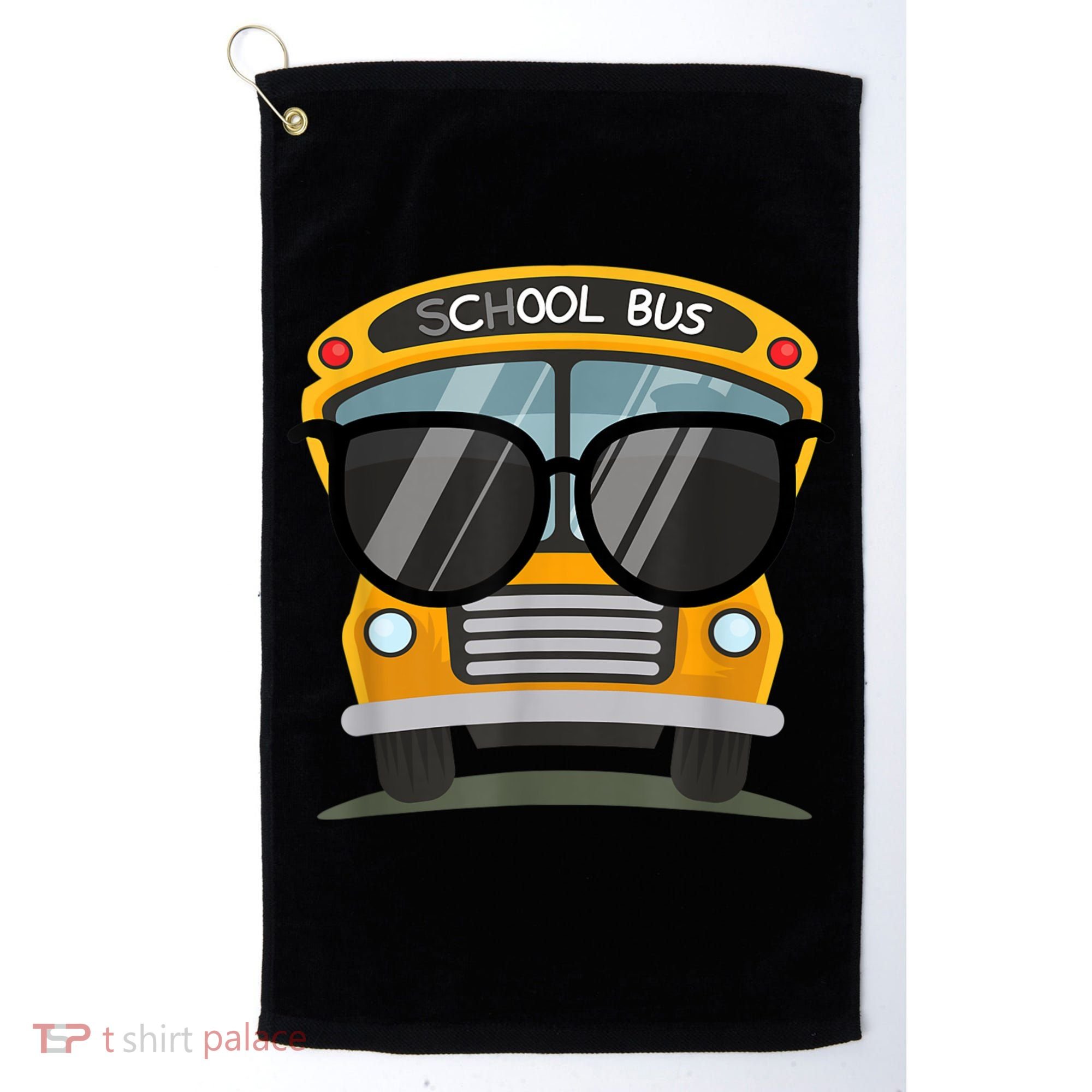 Cool Bus With Sunglasses School Bus Party Golf Towel