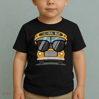 Cool Bus With Sunglasses School Bus Party Toddler T-Shirt thumb 2