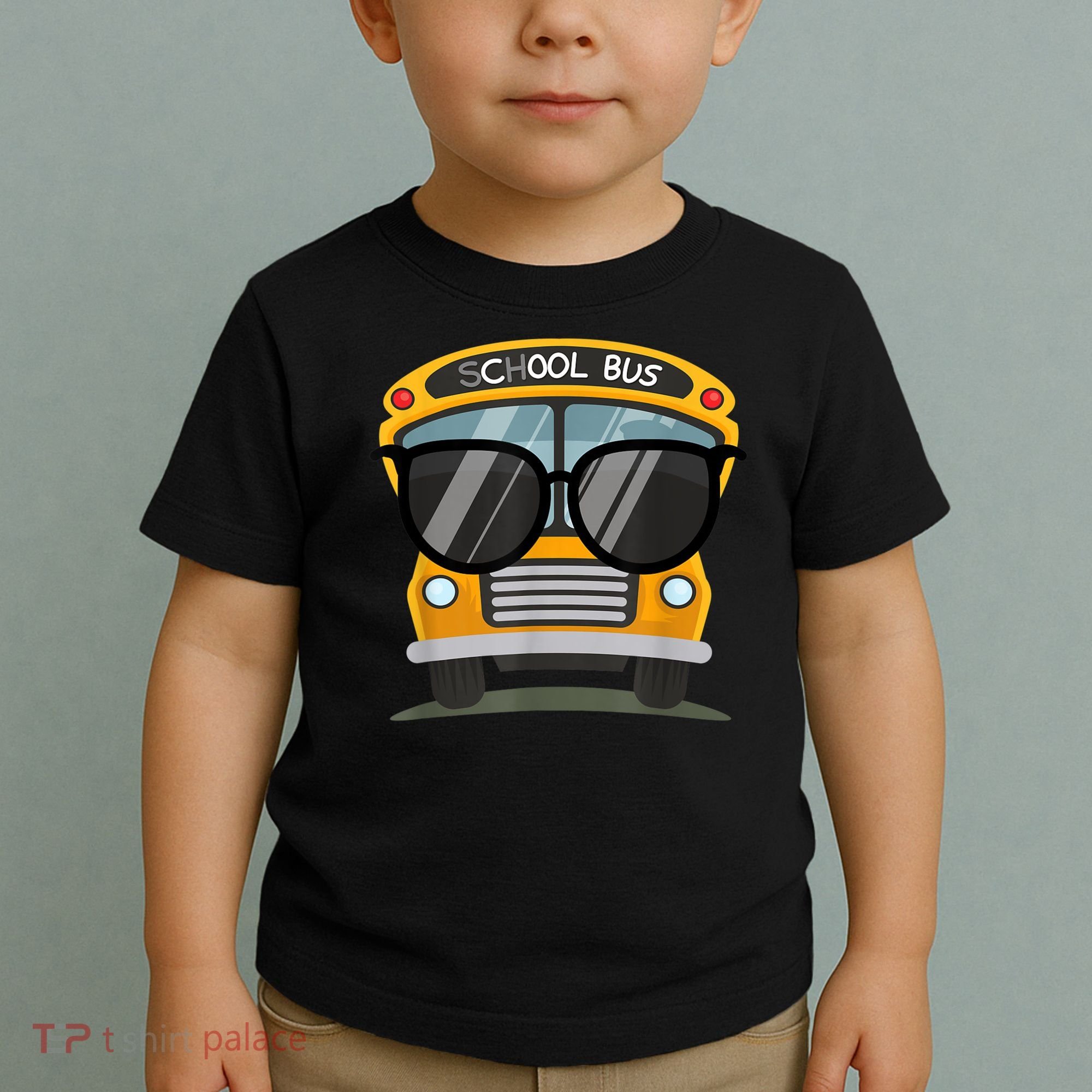Cool Bus With Sunglasses School Bus Party Toddler T-Shirt