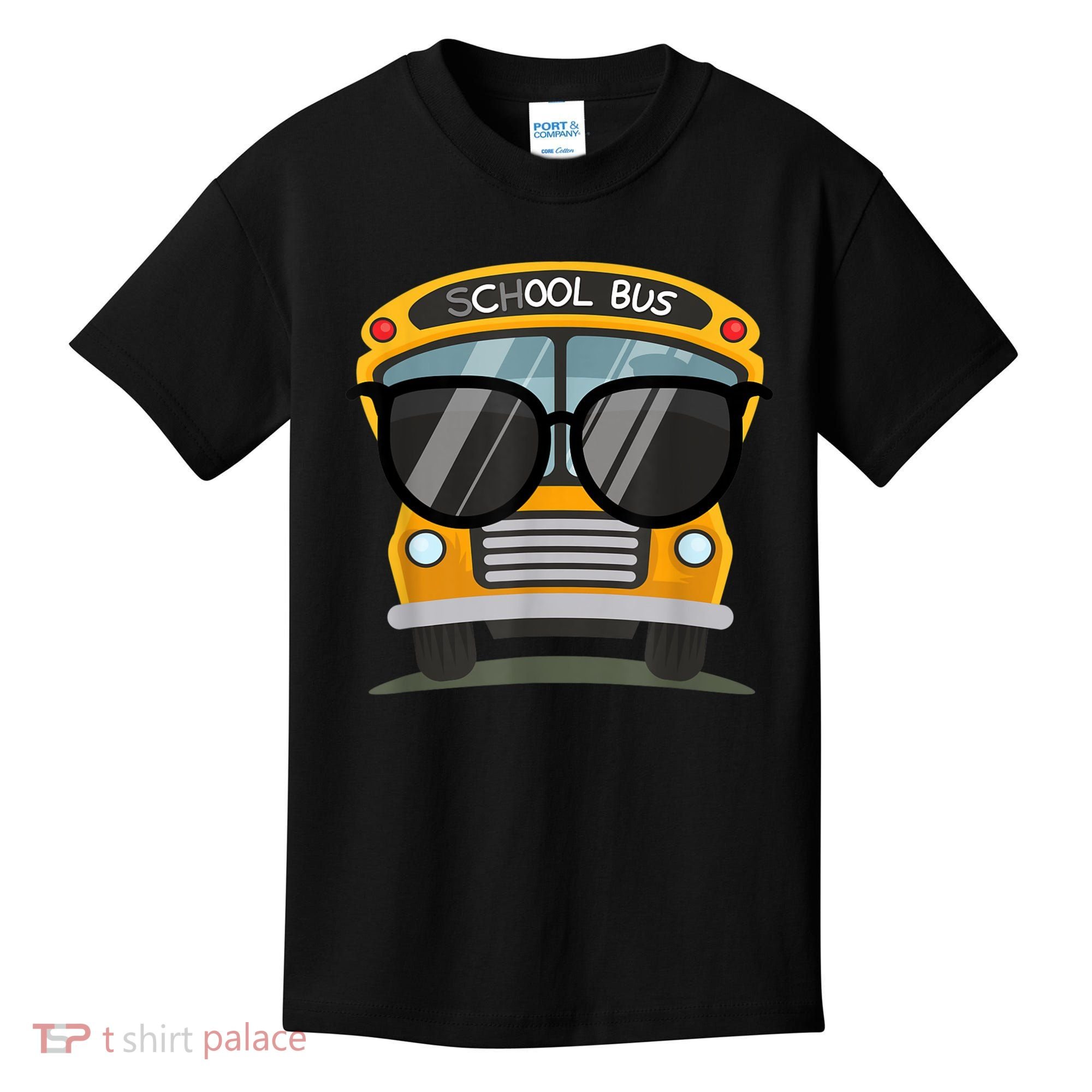 Cool Bus With Sunglasses School Bus Party Kids T-Shirt