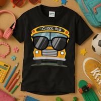 Cool Bus With Sunglasses School Bus Party Kids T-Shirt thumb 3
