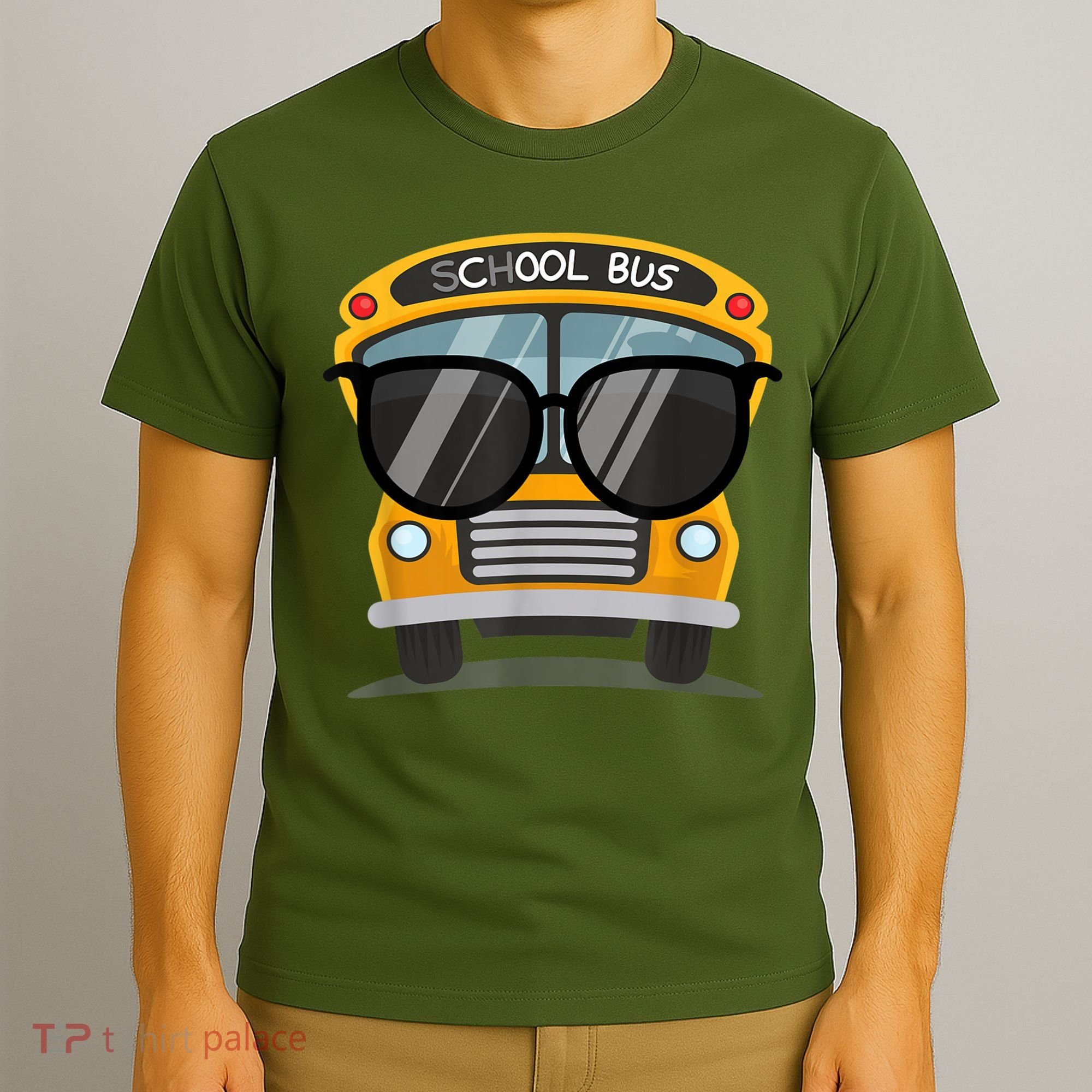 Cool Bus With Sunglasses School Bus Party T-Shirt