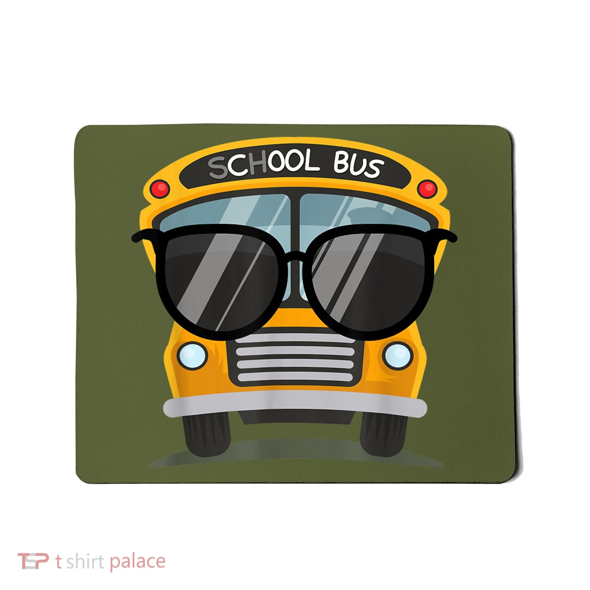 Cool Bus With Sunglasses School Bus Party Mousepad