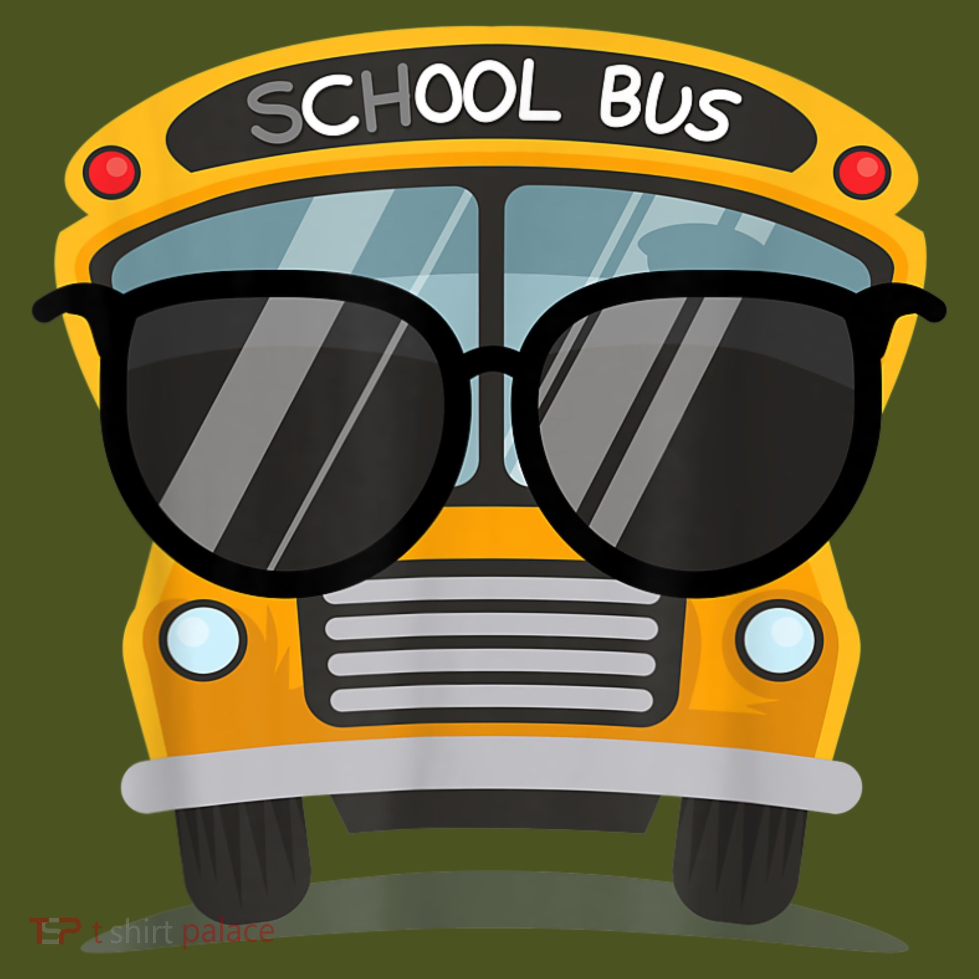 Cool Bus With Sunglasses School Bus Party Mousepad