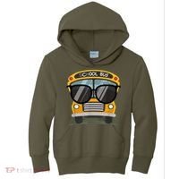 Cool Bus With Sunglasses School Bus Party Kids Hoodie thumb 0