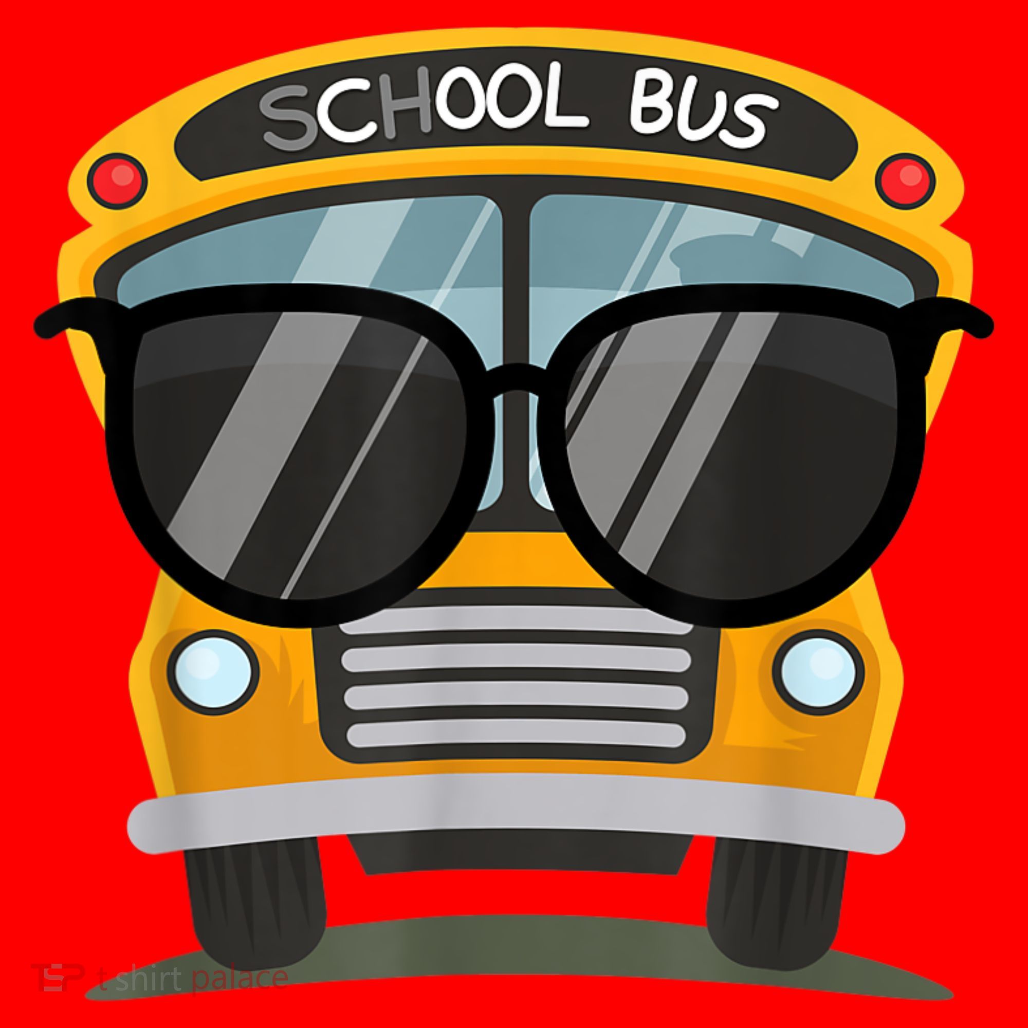 Cool Bus With Sunglasses School Bus Party Santa Hat