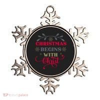 Christmas Begins With Christ Christian Ornament thumb 0
