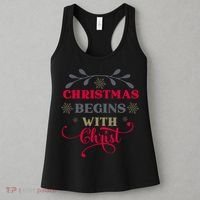 Christmas Begins With Christ Christian Women's Tank Top thumb 3