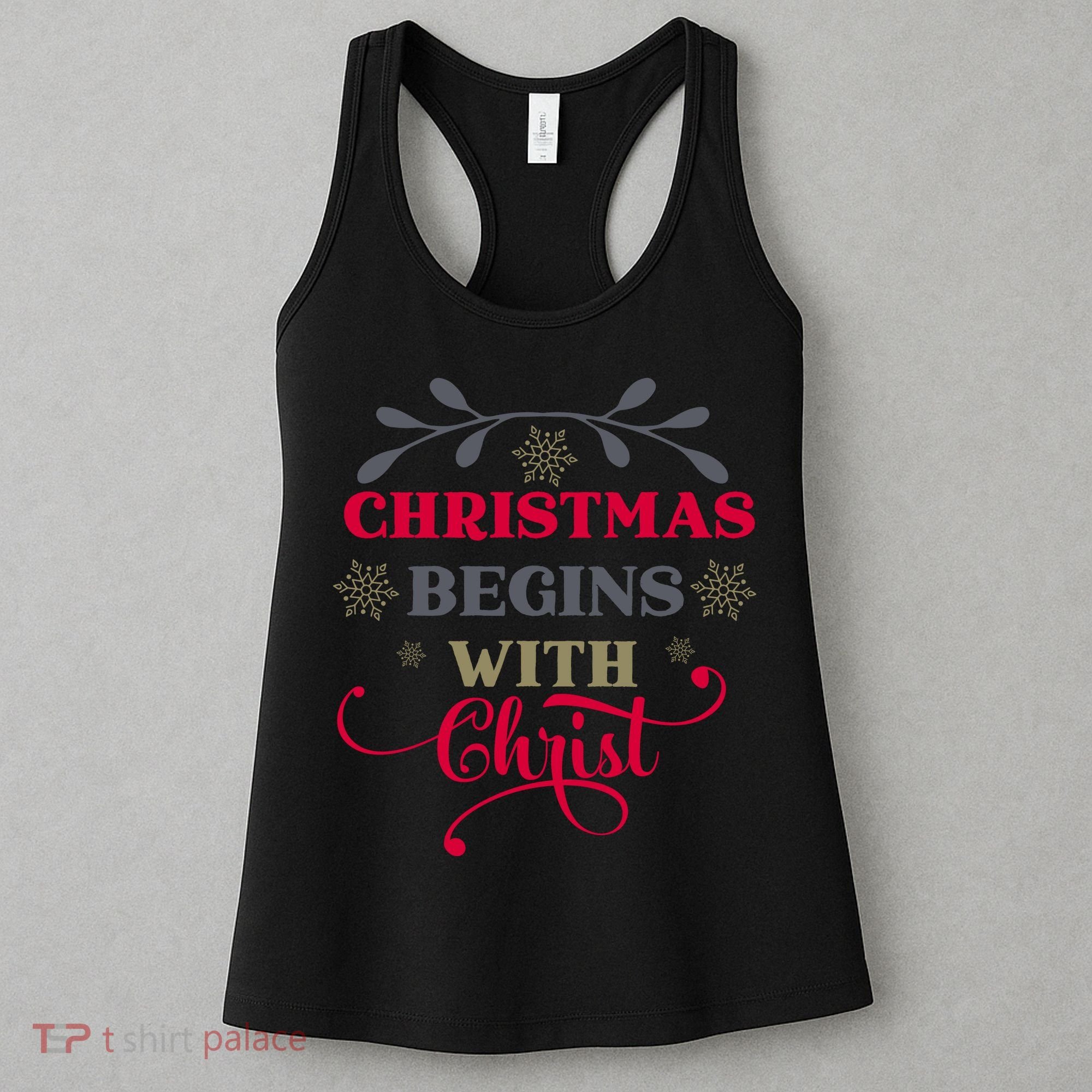 Christmas Begins With Christ Christian Women's Tank Top