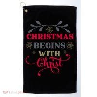 Christmas Begins With Christ Christian Golf Towel thumb 0