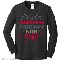 Christmas Begins With Christ Christian Kids Long Sleeve Shirt thumb 0