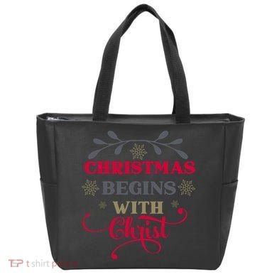 Christmas Begins With Christ Christian Tote Bag