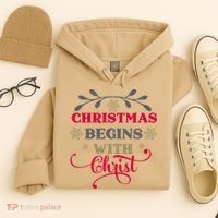 Christmas Begins With Christ Christian Hoodie thumb 4