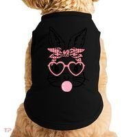 Cute Bunny With Bandana Heart Glasses Bubblegum Easter Day Doggie Tank thumb 0