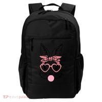 Cute Bunny With Bandana Heart Glasses Bubblegum Easter Day Backpack thumb 0