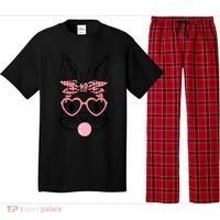 Cute Bunny With Bandana Heart Glasses Bubblegum Easter Day Pajama Set thumb 0