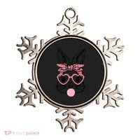 Cute Bunny With Bandana Heart Glasses Bubblegum Easter Day Ornament thumb 0