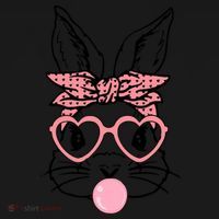 Cute Bunny With Bandana Heart Glasses Bubblegum Easter Day Women's Tank Top thumb 5