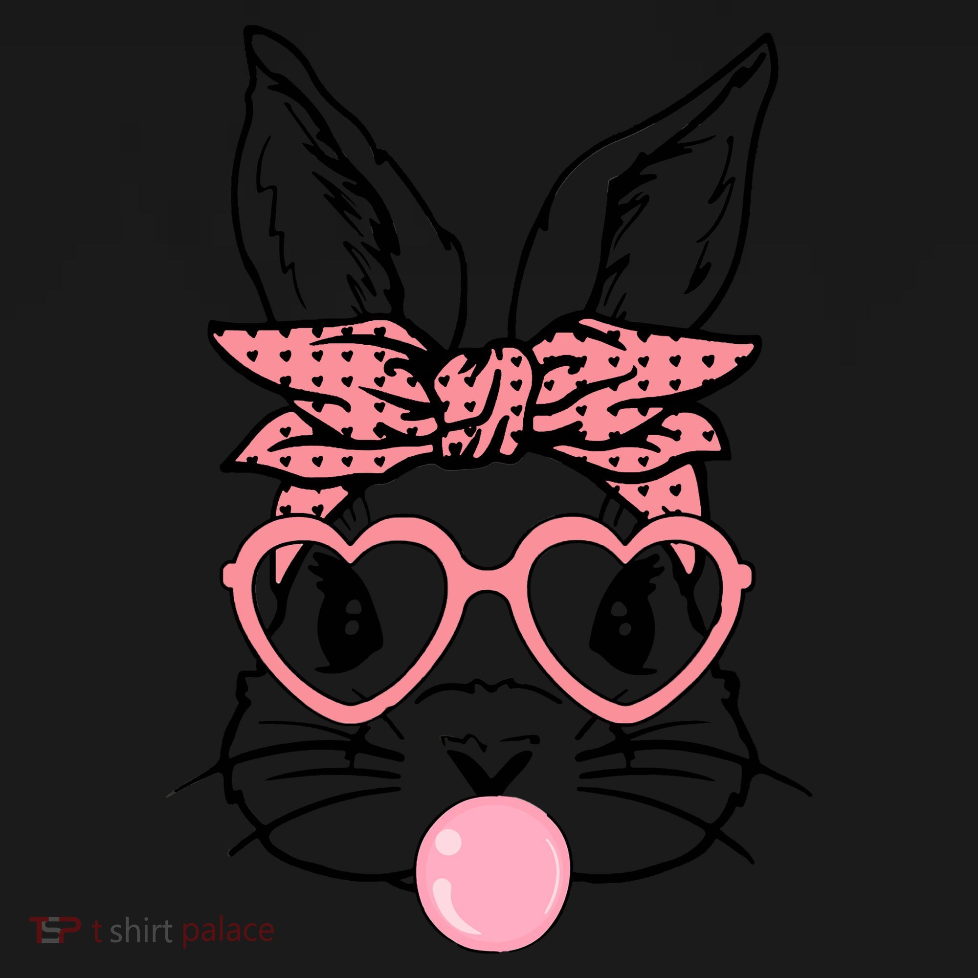 Cute Bunny With Bandana Heart Glasses Bubblegum Easter Day Women's Tank Top