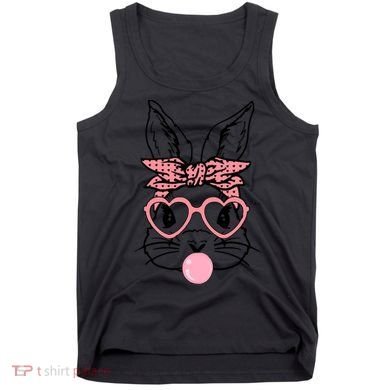 Cute Bunny With Bandana Heart Glasses Bubblegum Easter Day Tank Top