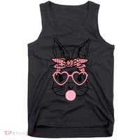 Cute Bunny With Bandana Heart Glasses Bubblegum Easter Day Tank Top thumb 0
