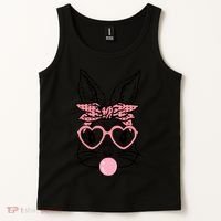 Cute Bunny With Bandana Heart Glasses Bubblegum Easter Day Tank Top thumb 2