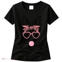 Cute Bunny With Bandana Heart Glasses Bubblegum Easter Day Women's T-Shirt thumb 0
