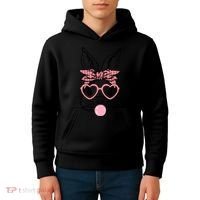 Cute Bunny With Bandana Heart Glasses Bubblegum Easter Day Kids Hoodie thumb 4