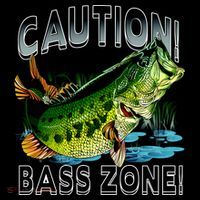 Caution Bass Zone Funny Fishing Women's Hoodie thumb 2