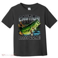Caution Bass Zone Funny Fishing Toddler T-Shirt thumb 0