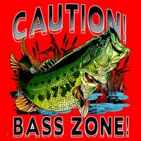 Caution Bass Zone Funny Fishing Santa Hat thumb 1