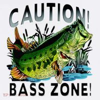 Caution Bass Zone Funny Fishing Garment-Dyed Sweatshirt thumb 2