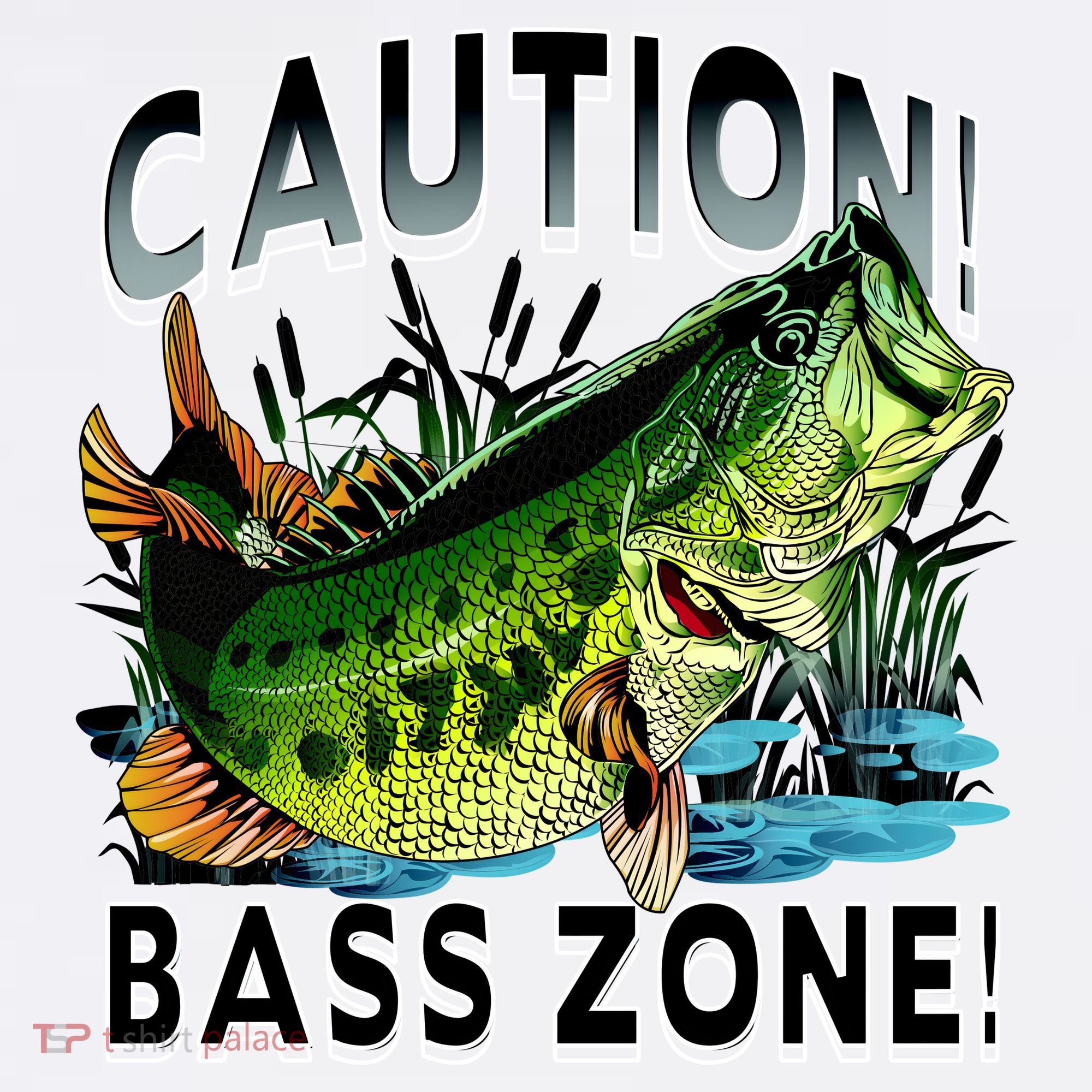 Caution Bass Zone Funny Fishing Garment-Dyed Sweatshirt
