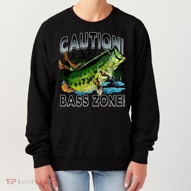 Caution Bass Zone Fishing Women's Sweatshirt
