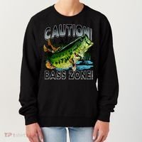 Caution Bass Zone Fishing Women's Sweatshirt thumb 0