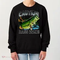 Caution Bass Zone Fishing Women's Sweatshirt thumb 0